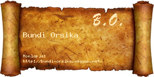Bundi Orsika névjegykártya